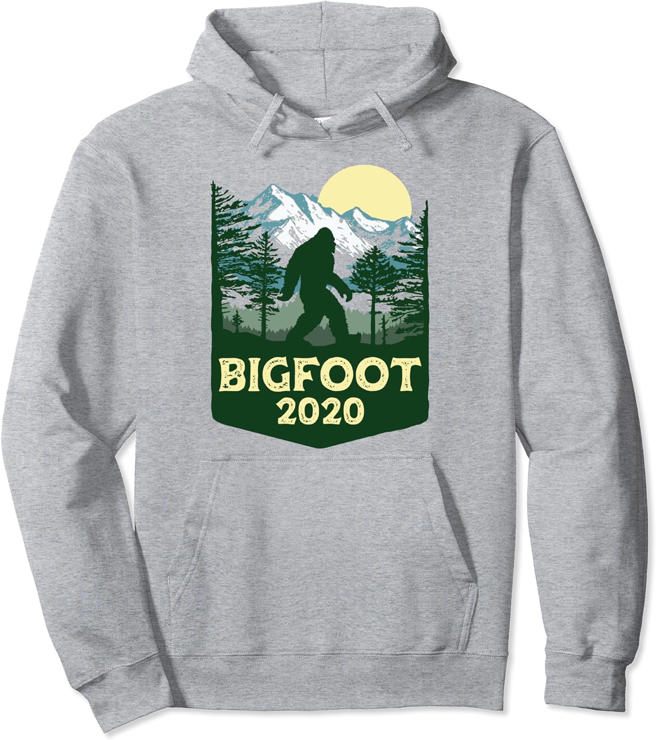 Bigfoot 2020! Retro Hiking Bigfoot & Forest Funny Election Pullover